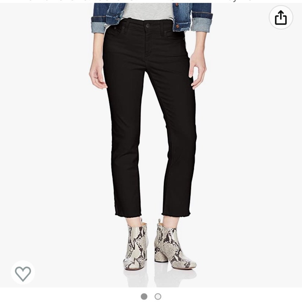 NWT nydj Sheri ankle jeans black with fray hem 12 petite